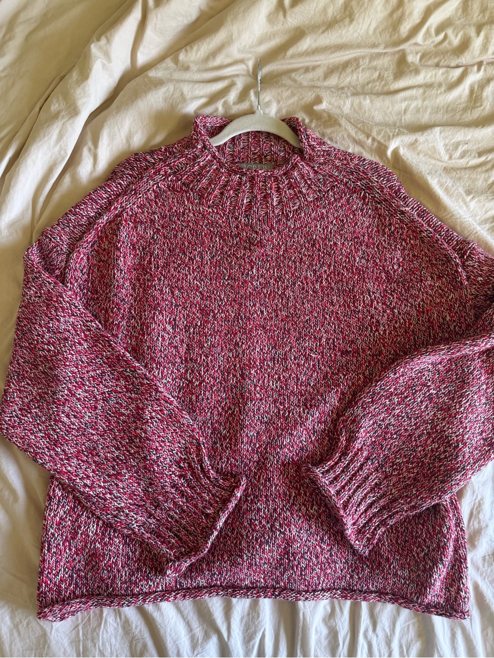 J. Crew Red Marled Crewneck Sweater